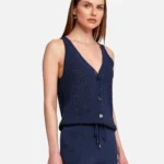 Braid Detailed Sleeveless Flow Top
