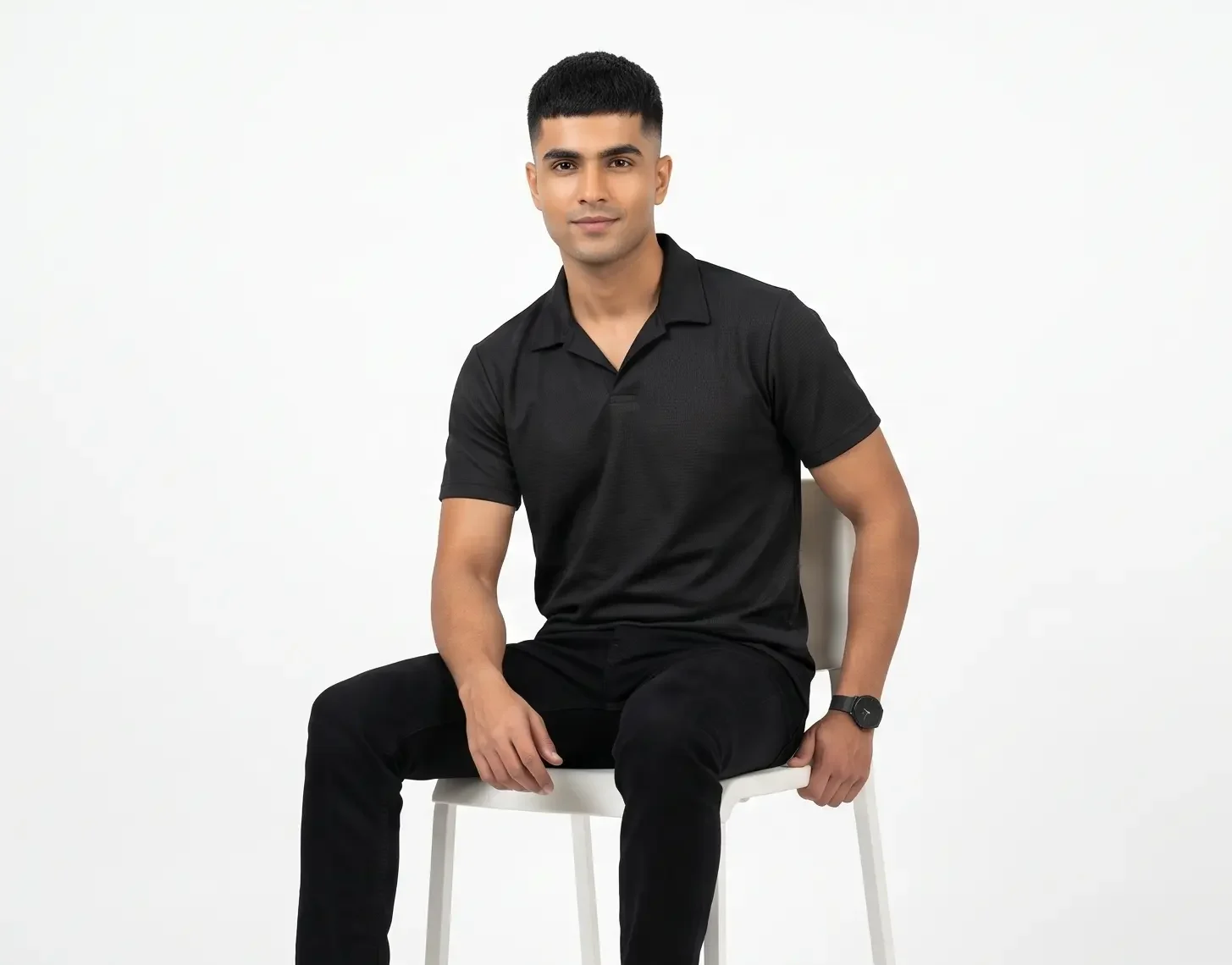Waffle Knit Textured Polo