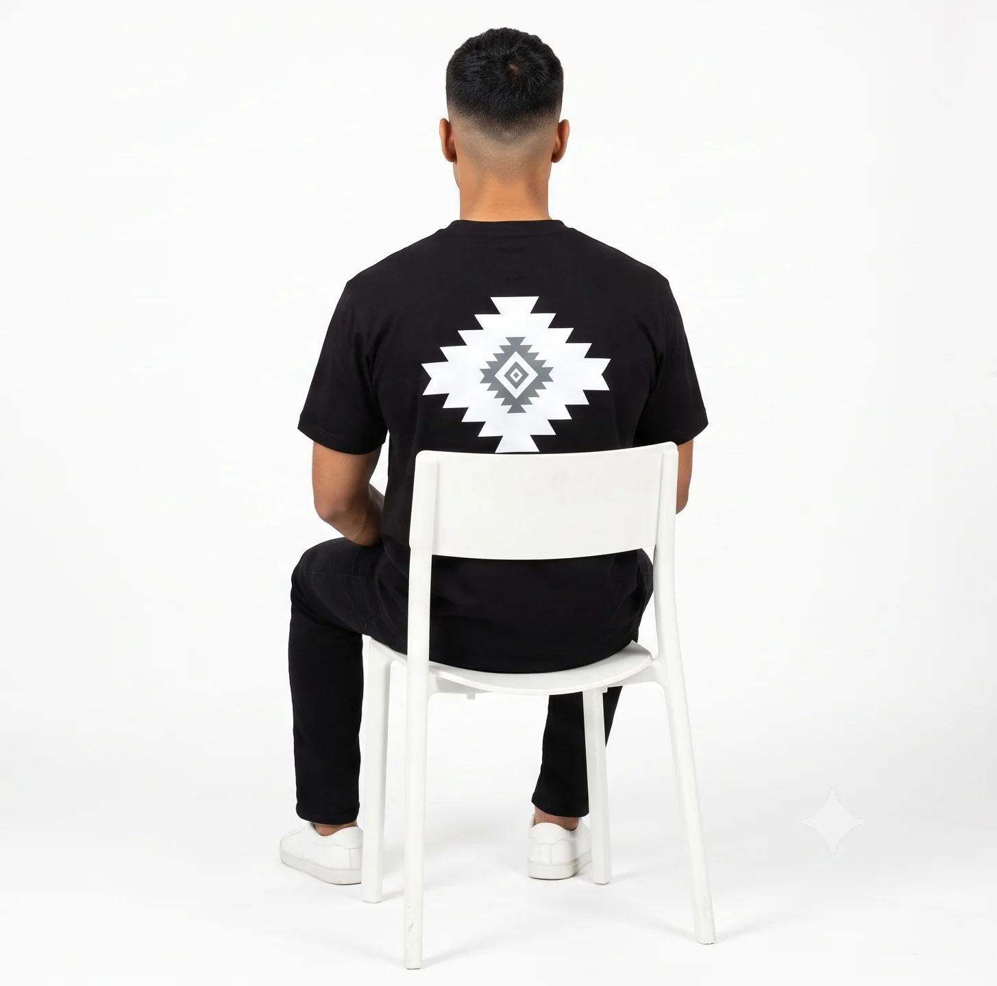 Zulqifl Black Oversized T-Shirt back View