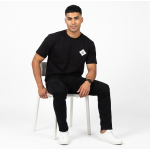 Zulqifl Black Oversized T-Shirt Front View