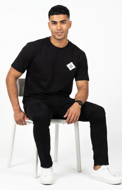 Zulqifl Black Oversized T-Shirt Front View