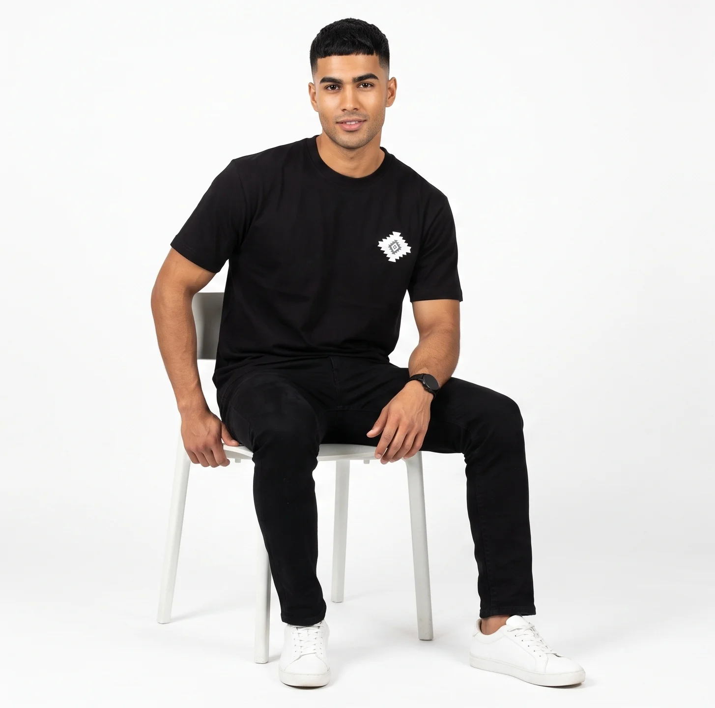Zulqifl Black Oversized T-Shirt Front View