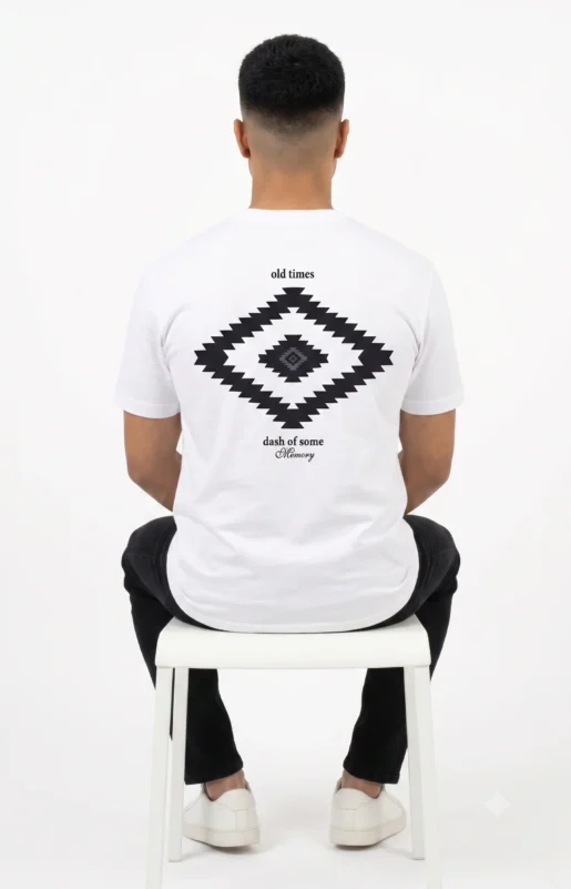 Zulqifl white Oversized T-Shirt back view