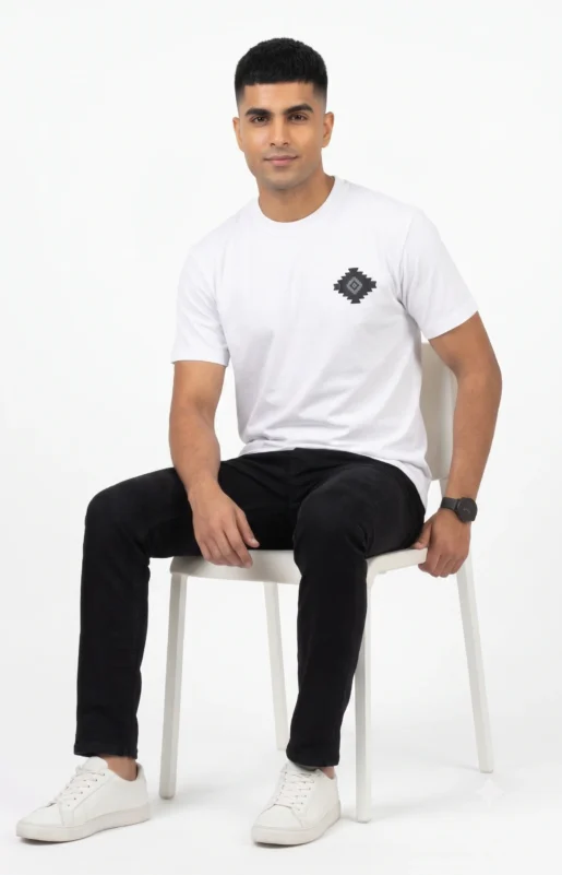 Zulqifl White Oversized T-Shirt frant view